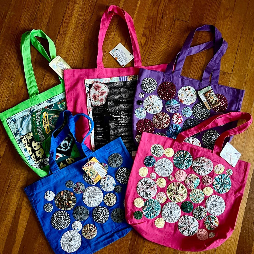 💙 Tote Bag with Yo-yos ! 💙 - Picture 15 of 17